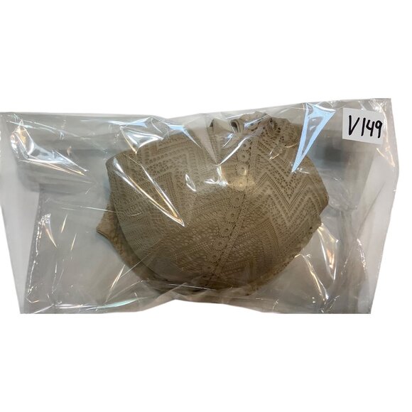 Fruit Of The Loom Beige Lace Underwire Bra Women 38C Adjustable Chevron Pattern - Picture 5 of 5